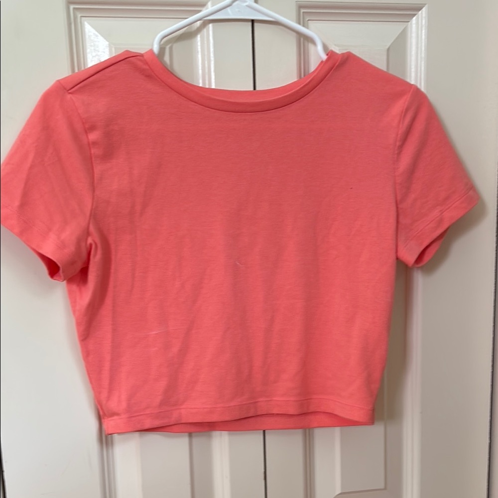Pink target cropped shirt